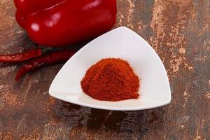 Paprika powder in the bowl photo