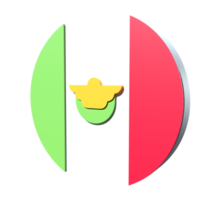 Mexico flag 3d icon PNG transparent