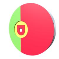 Portugal flag 3d icon PNG transparent