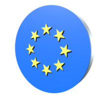 European Union flag 3d icon PNG transparent