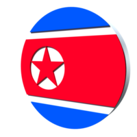 vlag van noord-korea 3d pictogram png transparant