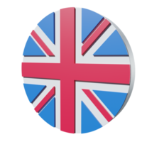 Regno Unito bandiera 3d icona png trasparente