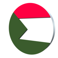 Sudan flag 3d icon PNG transparent