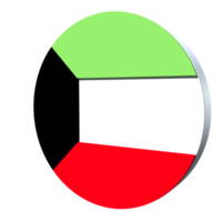 bandeira do kuwait 3d ícone png transparente