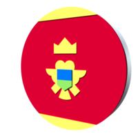 bandeira de montenegro ícone 3d png transparente
