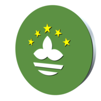 Macao flag 3d icon PNG transparent