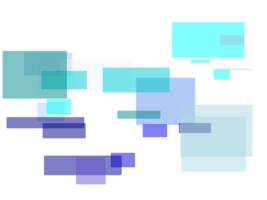 Abstract blue rectangles overlay with transparent PNG background