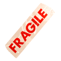 étiquette fragile transparente png