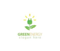 Green energy plug logo design