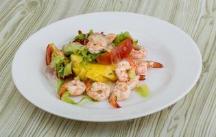 Shrimps with aloe vera salad photo