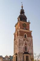 Town hall tower on main square of Krakow photo