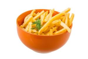 French fries on white background photo