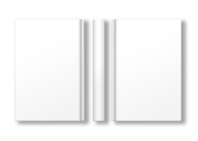 Isolated three views of a white book png