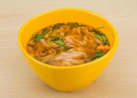 Rice noodle soup photo