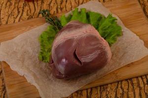 Raw pork heart photo