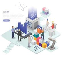 Solution concept background, isometric style vector