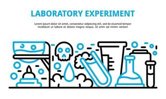 Laboratory experiment banner, outline style vector