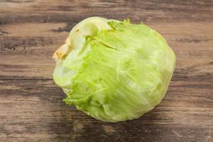 Fresh ripe green Iceberg salad photo