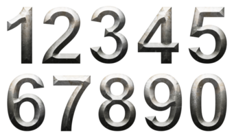 colección de números de hierro png