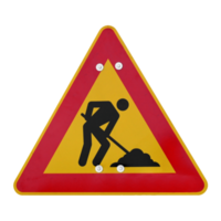 Roadworks sign transparent PNG