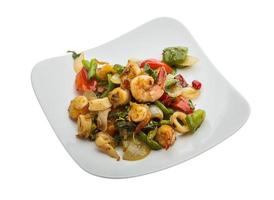 Seafood with vegetables photo