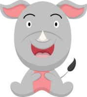 Cartoon rhinoceros illustration png