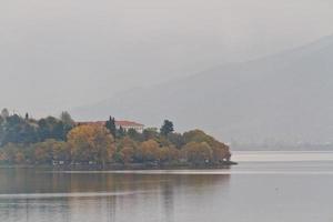 Kastoria traditional old city by the lake at Greece photo