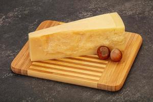 Tasty parmesan cheese with hazel nut photo