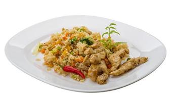 Fried rice with chicken photo