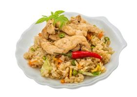 Fried rice with chicken photo