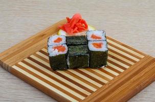 Roll with salmon photo