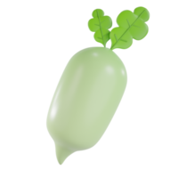3d render turnip object with transparent background png