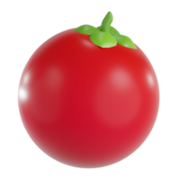 3d render tomato object with transparent background