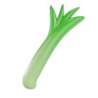 3d render leek object with transparent background png