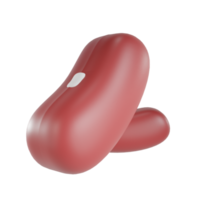 3d render red beans object with transparent background png