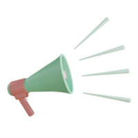 3d megaphone loudspeaker object with transparent background png