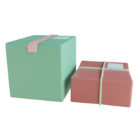 objet package 3d avec fond transparent png