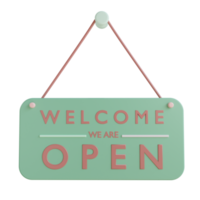 3d open store tag object with transparent background png