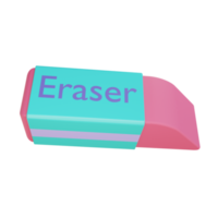 3d eraser object with transparent background png