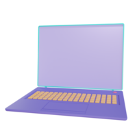 3d laptop object with transparent background png