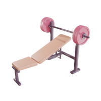 3d Bench Press object with transparent background png