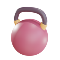 3d Kettlebell object with transparent background png