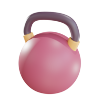 Objet kettlebell 3d avec fond transparent png