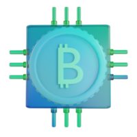 3D render bitcoin processor illustratie png