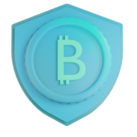 3d render bitcoin secure illustration png