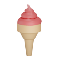 3d ice cream object with transparent background png