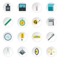 Measure precision icons set in flat style vector