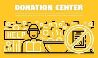 Donation center banner, outline style vector