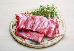 Raw pork ribs photo