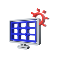 3d icono solar png transparente.